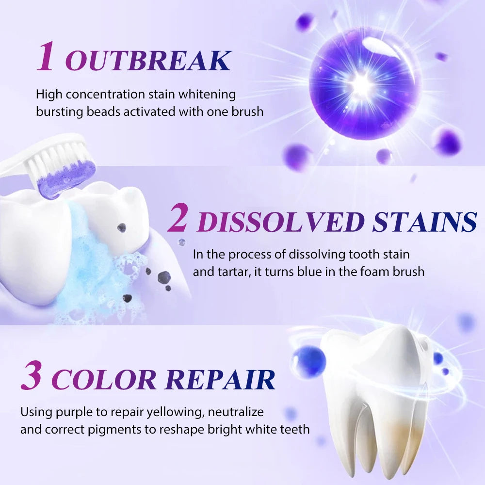 Teeth Whitening Toothpaste Effectively Removes Tea, Coffee, and Wine Stains Fresh Breath Toothpaste for Sensitive Teeth 3 Pack