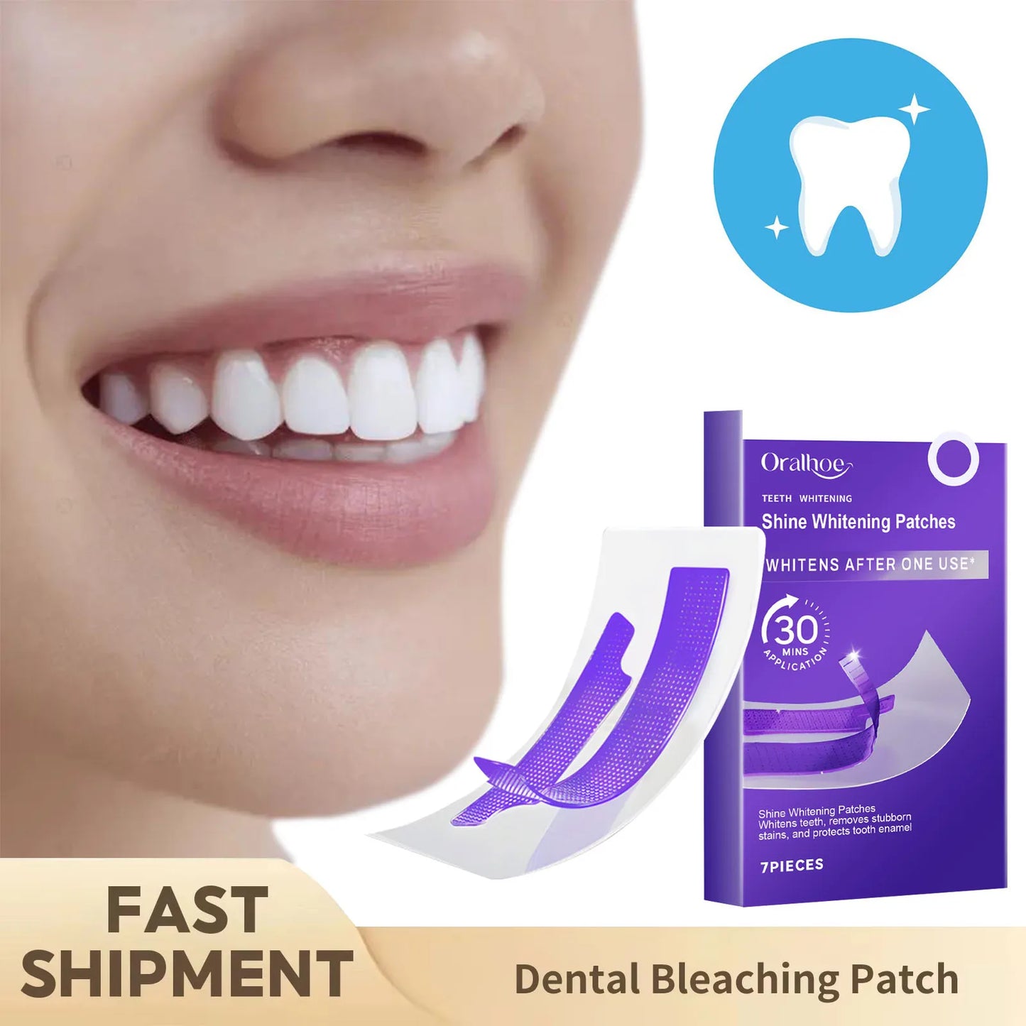 Purple Teeth Whitening Strips Brighten Tooth Remove Plaque Stain Cleaning Oral Hygiene Reduce Sensitivity Bleaching Dental Tools