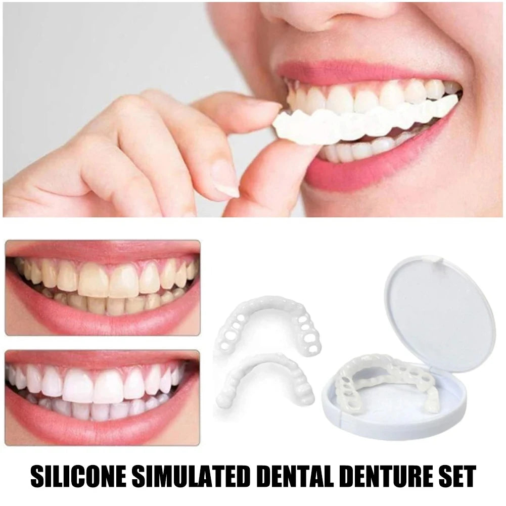 Teeth Veneers Whitening Dentures Braces Temporary False Teeth Cover Perfect Smile Comfortable Fit Denture Kit